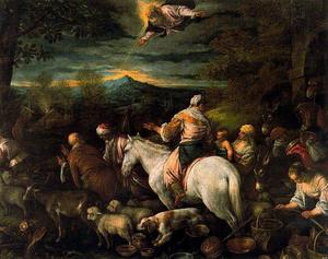 カナンの地にアブラハムと彼の家族と家畜の出発