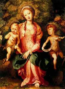 madonna und kind mit dem jung der heilige johannes