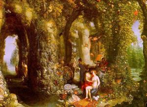 Un fantastique Cave Paysage avec Ulysse et Calypso