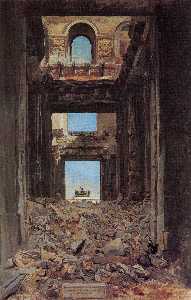 le rovine del palazzo delle tuileries dopo la comune del 1871