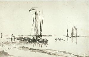 Boats at the mouth of the Scheldt