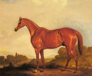 retrato del caballo de carreras harkaway , el ganador de los 1838 Buena madera Taza