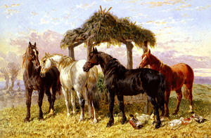 Лошадей и Утки на а Река