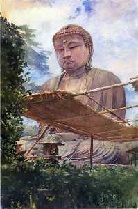 великий статуя будды амида в камакура , известный как diabutsu , из Priest's Сад