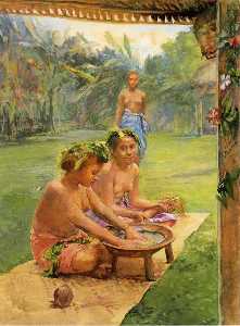 Chicas jóvenes que preparan Kava