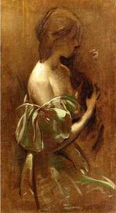 Portrait d une femme dans une robe hors-la-épaule