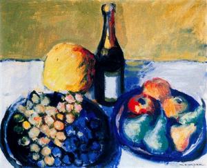 Still Life. (Grapes, Pears, Melon And Champagne)