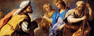 Abraham worshipping three angels