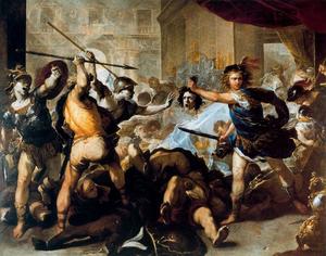 Perseus fights against Phineus and his fellow