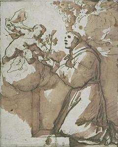 The Christ child holding a branch of lilies to St. Anthony of Padua