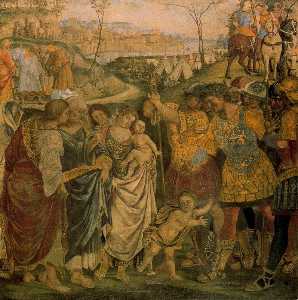 Coriolanus persuadido por su familia de sobra Roma