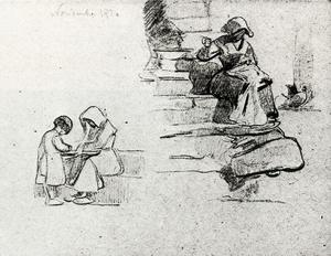 Le donne cucire e Spinning In Anticoli