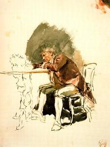 Man leaning on a table