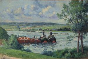 Méricourt, barges and tugs
