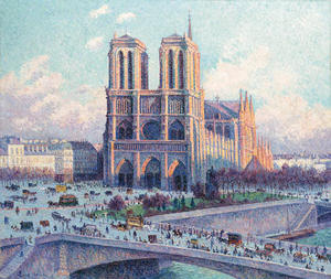 Notre-Dame de A parigi , veduta di Quai Saint-Michel