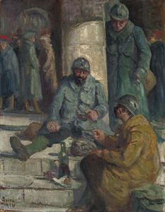soldados en el estación