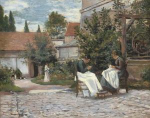 Stitching in the garden, Gisors