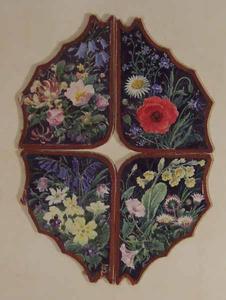 Four Decorative Panels of Flowers
