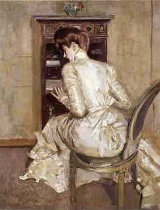 Madame Paul Helleu Seated at Her Secretaire, Seen from the Back