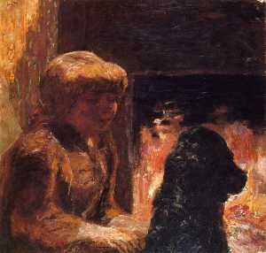 donna con cane ( aka marthe bonnard e il suo cane )