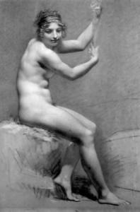 Female Nude Holding on to a Staff