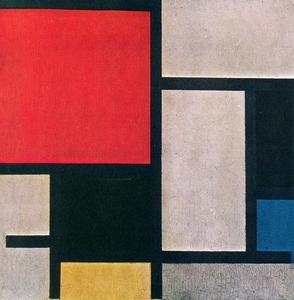 Composition with red, yellow and blue