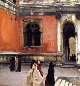 Campo behind the Scuola di San Rocco (also known as An Inner Courtyard of La Scuila di San Rocco, Venice)