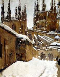 大教堂 的  布尔戈斯  下  的  雪