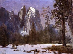 kathedrale steine , Yosemite Tal , Winter ausgestellt