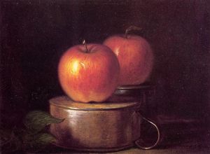 Frutas Piece: Manzanas en las tazas del estaño
