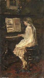 Girl at a piano