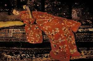 Girl in Red Kimono