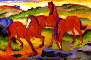 caballos pastando iv ( también conocido como the red horses )