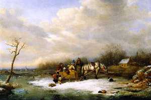 Habitant Family with Horse and Sleigh
