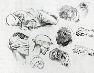 Heads, Hands, and Figure (also known as Studies for Gassed)