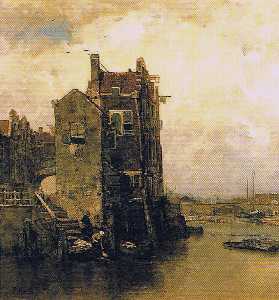 Houses and Washer Women in Dordrecht