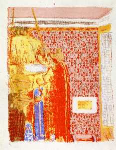 Intérieur avec rose wallpaper ( de l série paysages et Interiors'' ) ''