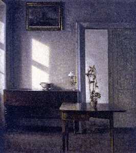 Interior with Potted Plant on Card Table, Bregade 25
