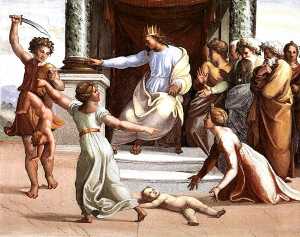 il giudizio di salomone ( Loggia al secondo piano , palazzi pontifici , Vaticano )