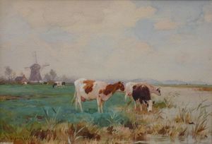 paysage avec vaches