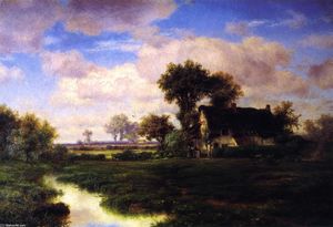 Landscape with Farmhouse by a Stream