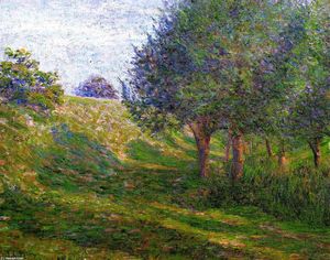 Late Afternoon - Giverny (also known as Railway Embankment - Giverny, Normandy Landscape)
