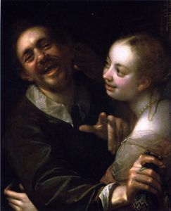 Laughing Couple with a Money Purse