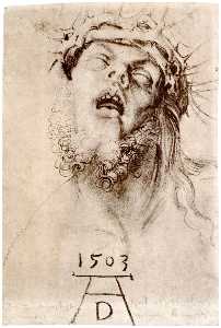 The dead Christ with the crown of thorns