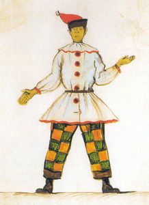 Petruschka . kostümentwurf für nijinsky wazlaw