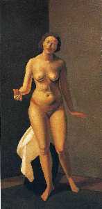 Female nude holding apple