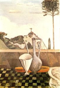 The Still life in front of cross on top of the mountain