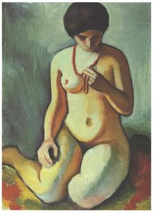 Female nude with corall necklace