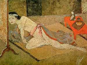 Japanese Girl with by the Red Table