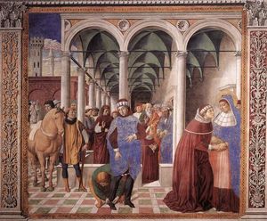 ankunft von Verweigern St  Augustinus  an  Mailand